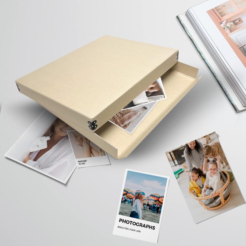 Lineco Museum Archival Storage Box, 11.75x17.75x1.5 in. Drop Front Design. Acid-Free with Metal Edge. Organize Photos, Pictures, Prints, Documents, Crafts, DIY. Tan, 1 Pack - Image 5